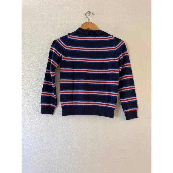 Mini Boden Kids Stripe Sweater 11-12Y Navy White Red Crew Neck Long Sleeve Knit - Picture 3 of 8